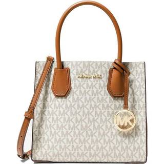 MK Mercer Medium Logo and Leather Accordion Crossbody Bag - Natural - Michael Kors - ONE SIZE