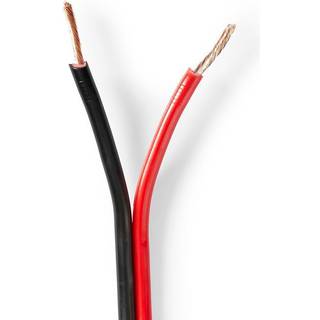 Nedis Højtaler Kabel | 2 x 1.50 mm² | Kobber | 100.0 m | Runde | PVC | Rød / Sort | Rulle