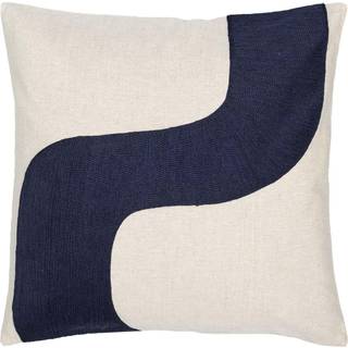 Marimekko Seireeni Pude 50x50 Cm Mørk Safir/hør - Pyntepuder & Betræk Bomuld Off-White - 072172-851