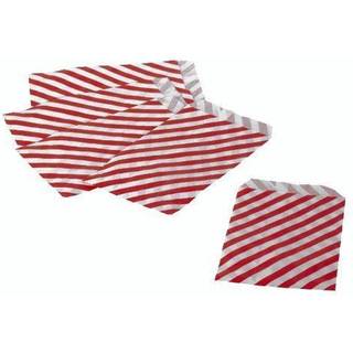 Konfektpose 100x155mm 40g rød og hvid strib, 1000 stk