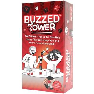 Buzzed Tower: Hydration Stack & Sip kortspil med sabotageudfordringer - Vælt tårnet for at vinde!