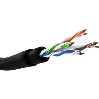 Pro CAT 6 Outdoor network cable set U/UTP black 100 - Sort - 100 meter