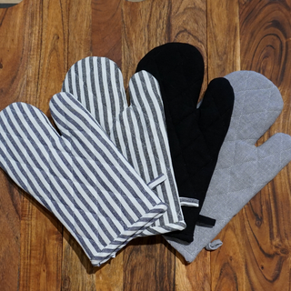 Dacore Indisk Håndvævet Grillhandske - Sort Strib