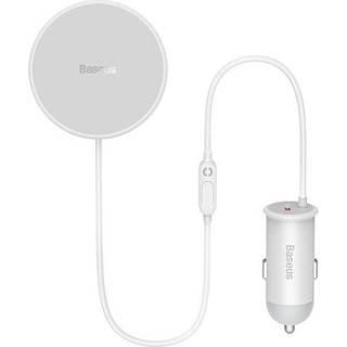 Baseus Trådløs Magsafe 15W oplader til bilen - Inkl. adapter - Hvid