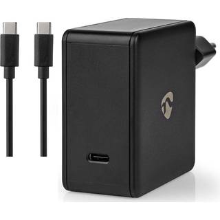 Nedis - Vægoplader | 65 W | PD3.0 27W / PD3.0 36W / PD3.0 45W / PD3.0 65W | Hurtigopladningsfunktion | 3.0 / 3.25 A A | Antal output: 1 | USB-C™ | Type-C™ | 2.00 m | Automatisk Valgt Spænding | Sort - WCPD65W100BK