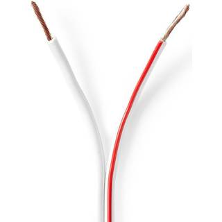 Nedis Højtaler Kabel | 2 x 1.50 mm² | CCA | 100.0 m | Runde | PVC | Hvid | Folie