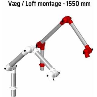 Alsident System 75 sugearm | 1550 mm | 3 led | Væg / Loft montage - Rød