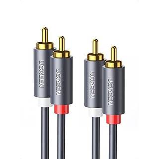 Ugreen AV104 10518 audio kabel 2RCA (han) til 2RCA (han) 2m – grå