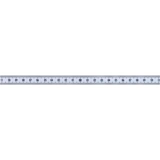 Selvklæbende Pit båndmål i stål 200 cmx13 mm (100-0-100cm) HVID