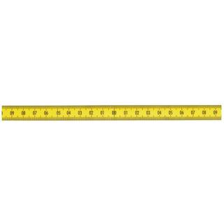 Selvklæbende Pit båndmål i stål 200 cmx13 mm (100-0-100 cm) GUL