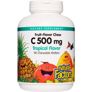Natural Factors – Vitamin C 500 mg 100% Natural Fruit Chew Jungle Juice 90 stk
