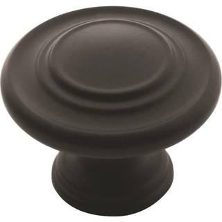 Amerock | Kabinetsknap | Matte sort | 1-5/16 tommer (33 mm) diameter | Inspirationer | 10 pakke | Skuffeknap | Skabshardware