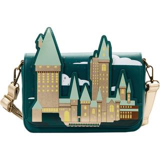 Loungefly Harry Potter Golden Hogwarts crossbody taske med pose