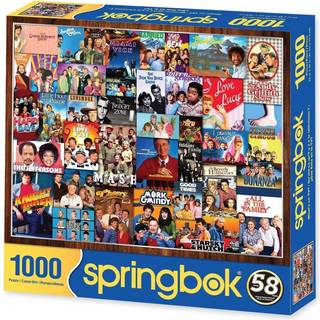 Springbok 1000 stykker puslespil, hvad er der på tv? - lavet i USA