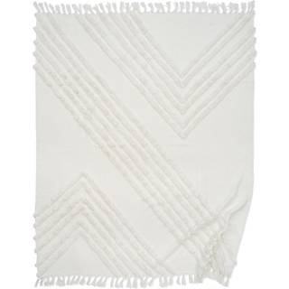 Classic Collection Edge bomuldsplaid 130x170 cm White