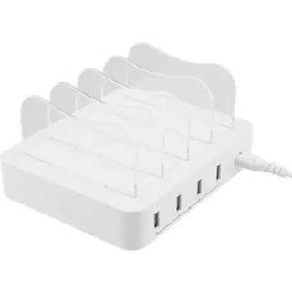 SiGN Ladestation 4xUSB, 2,4A, 4,4A, 1,5m kabel - hvid