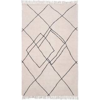 HKliving Håndvævet tæppe 150x240 cm Zigzag sort-hvid