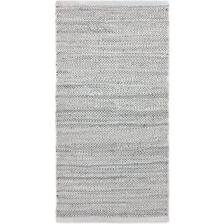 Rug Solid - Tæppe m. læder, light grey - 60x90 cm