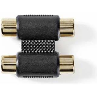 Stereo phono forlængeradapter (2x Phono RCA hun - hun), sort