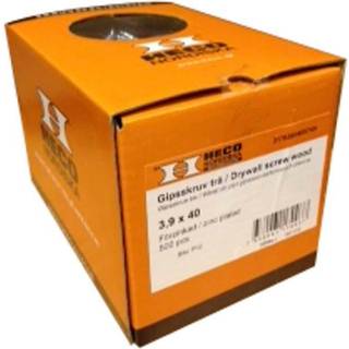 Heco 317039050574H Gipsskrue til træ, galvaniseret 3,9 x 50 mm, pakke med 500