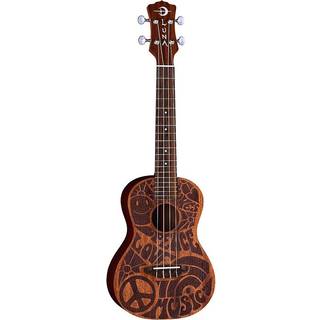 Luna Love Music Peace Mahogany Koncert Ukulele