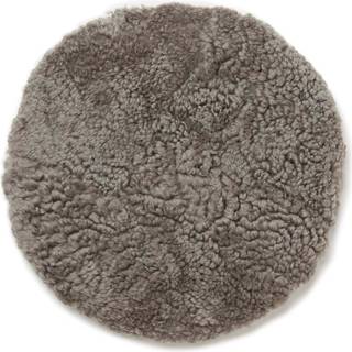 Skinnwille, Curly Siddepude ø34 cm Natural grey