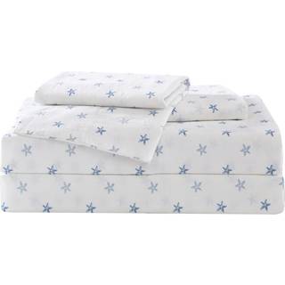 Tommy Bahama - King Sheets Cotton Percale Bedding Set Crisp & Cool Stylish Bedding Set (Starfish Treasure Blue King)