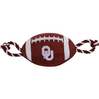 Kæledyr først NCAA Oklahoma Sooners Football Dog Legetøj Tough Quality Nylon Materials Strong Pull Ropes Inner Squeaker Collegiate Team Color