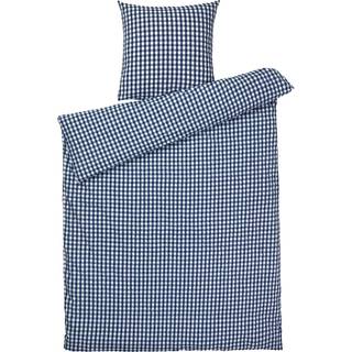 Juna Bæk & Bølge Sengesæt 150x210 + 50x60 Cm t / Hvidt - Sengetøj Økologisk Bomuld Mørkeblå - 636890