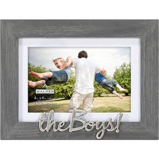 Malden International Designs 4x6 eller 5x7 The Boys! Uhyggelige udtryk Billeder Ramme Silver Finish drengene! Ord tilknytning grå struktureret tr