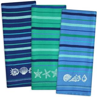 Broderet blå hav Tishtowel -sæt på 3