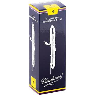 Vandoren CR154 CONTRABASS CLARINET INDRIDITIONAL RIDS STYRKE 4; Kasse med 5
