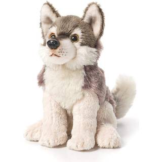 Demdaco Little Silver Grey Wolf Børns Plush Beanbag Fyldt dyrelegetøj 5,5 tommer (pakke med 1)