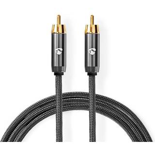 Nedis Subwoofer kabel | RCA Hanstik | RCA Hanstik | Guldplateret | 3.00 m | Runde | 4.5 mm | Antracit / Gun Metal Grå | Cover Box