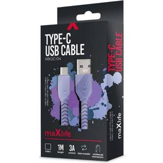 Maxlife MXUC-04 cable USB - USB-C 1,0 m 3A purple