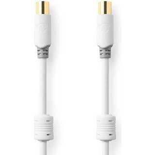 Nedis Coax Cable | IEC (Coax) Han | IEC (Coax) Hun | Guldplateret | 100 dB | 75 Ohm | Dobbelt afskærmet | 3.00 m | Runde | PVC | Hvid | Box
