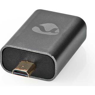 Nedis HDMI™ Adapter | HDMI™ Han / HDMI™ Micro-stik | HDMI ™ -udgang | Guldplateret | Lige | Aluminium | Gun Metal Grå | 1 stk. | Cover Window Box