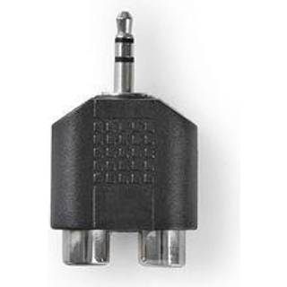 Nedis Stereo Audio Adapter | 3.5 mm Hanstik | 2x RCA Hun | Nikkelplateret | Lige | ABS | Sort | 1 stk. | Box