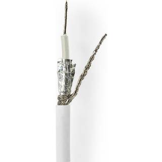 Nedis Coax Kabel På Rulle | RG58C/U | 50 Ohm | Dobbelt afskærmet | ECA | 100.0 m | Coax | PVC | Hvid | Rulle
