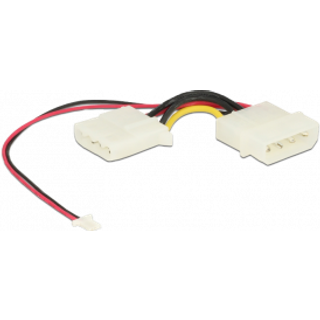 SATA Strøm Adapter - 4 pin han til 4 Pin hun + 3 Pin hun - 15 cm