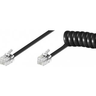 RJ10/4P4C Spiral Telefonrørs spiralkabel | 7 meter | PRIS-MATCH