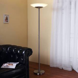 Lindby LED-gulvlampe Ragna, nikkel, metal, dæmpbar