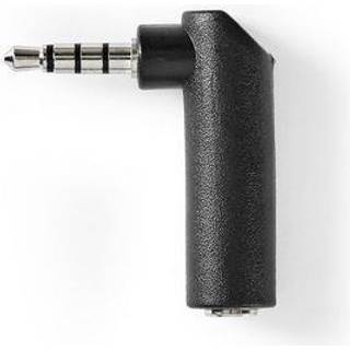 Nedis Stereo Audio Adapter | 3.5 mm Hanstik | 3.5 mm Hunstik | Nikkelplateret | Vinkel 90° | Metal | Sort | 10 stk. | Plastikpose