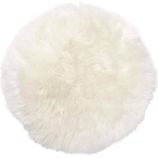 Skinnwille, Gently Siddepude i fårskind ø34 cm White