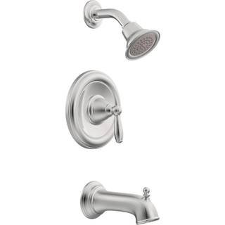 Moen Brantford Chrome Pressure Balancing Moderne badekar og bruser trimkit med bruserhovedbrusebad og badekar tud bruser vandhane s?t (posi-temp-