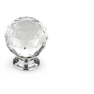 Richelieu Hardware BP87373014011 Pordenone Collection 1 3/16-tommer (30 mm) Crystal and Chrome Moderne skab og skuffeknap til k?kkenbadev?relse o