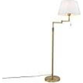 Bronze gulvlampe med hvid kappe og justerbar arm - Ladas Deluxe