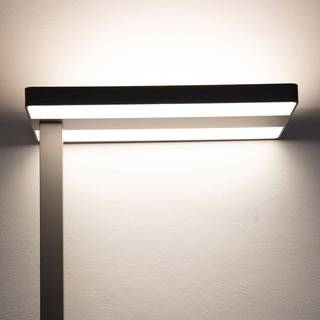 LED-bordlampe MAULjaval, sølv, 120 cm, dæmpbar, klemmefod