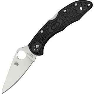 Delica 4 foldekniv, FRN, Flat Ground, sort