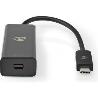 Nedis USB-C™ Adapter | USB 3.2 Gen 1 | USB-C™ Han | Mini DisplayPort Hunstik | 8K@60Hz | 0.20 m | Runde | Nikkelplateret | PVC | Sort | Box